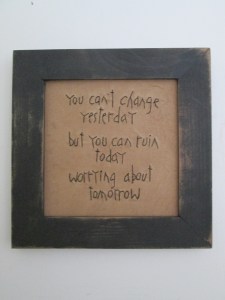 9 1/2" x 9 1/2" framed stitchery $20.00